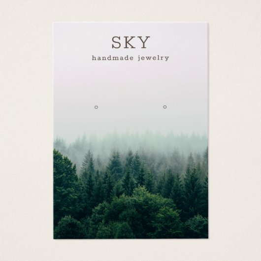 Green Pine Trees Earring Jewelry Display Card (正面)