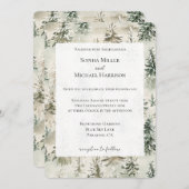 Green Pine Trees Wedding 招待状 (正面/裏面)