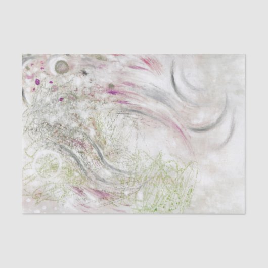 Green Pink Abstract Design Decoupage Tissue Paper 薄葉紙 (正面)