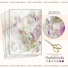 Green Pink Abstract Design Decoupage Tissue Paper 薄葉紙