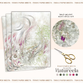 Green Pink Abstract Design Decoupage Tissue Paper 薄葉紙