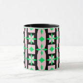 Green, pink and Black Geometric Design マグカップ (中央)