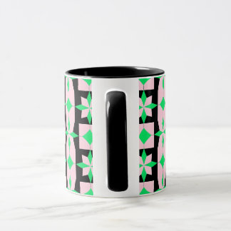 Green, pink and Black Geometric Design  マグカップ
