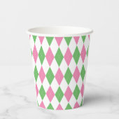 Green & Pink Argyle Golf Party Cup 紙コップ (裏面)