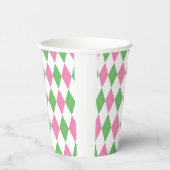 Green & Pink Argyle Golf Party Cup 紙コップ (右)