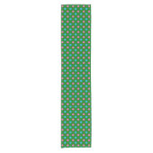Green Pink Blue Polka Dot Pattern ショートテーブルランナー (正面)