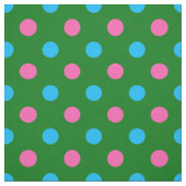 Green Pink Blue Polka Dot Pattern ファブリック (見本)
