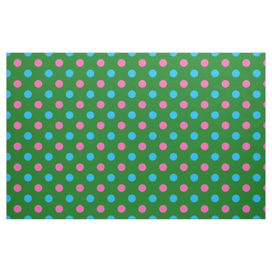Green Pink Blue Polka Dot Pattern ファブリック (ファットクウォーター)