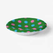 Green Pink Blue Polka Dot Pattern ペーパーボウル (傾斜あり)