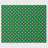 Green Pink Blue Polka Dot Pattern ラッピングペーパー (フラット)