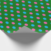 Green Pink Blue Polka Dot Pattern ラッピングペーパー (角)