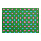Green Pink Blue Polka Dot Pattern 枕カバー (裏面)