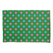 Green Pink Blue Polka Dot Pattern 枕カバー (正面)