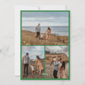 Green & Pink Coquette Bow Christmas 4 Photo Family シーズンカード (裏面)