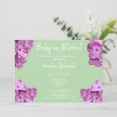 Green & Pink Floral Baby Shower Invitation 招待状 (スタンド正面)