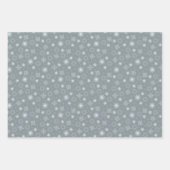 Green Pink Grey Christmas Forest Village ラッピングペーパーシート (正面3)