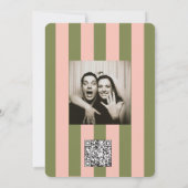 Green Pink Hand drawn Striped Wedding  招待状 (裏面)