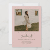 Green & Pink Photo Collage Graduation 招待状 (裏面)