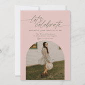 Green & Pink Photo Collage Graduation 招待状 (裏面)