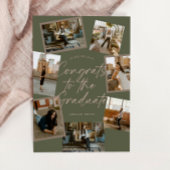 Green & Pink Photo Collage Graduation 招待状