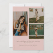 Green & Pink Photo Collage Graduation 案内状 (裏面)