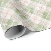 Green Pink Plaid Stripes Birthday ラッピングペーパー (ロールコーナー)