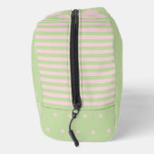 Green Pink Stripe Bow Pattern Coquette Cosmetic ドップキット (右)