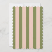 Green Pink Striped Cute illustrated Bridal Shower 招待状 (裏面)