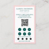 Green Pink Stripes Bakery Logo Loyalty Punch 名刺 (裏面)