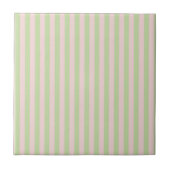 Green Pink Stripes Pattern Minimal Modern Spring タイル (正面)