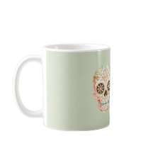 Green Pink Sugar Skull Día de los Muertos