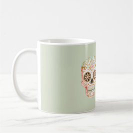 Green Pink Sugar Skull Día de los Muertos コーヒーマグカップ