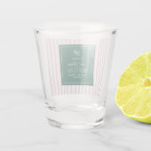 Green pink Tennis Bachelorette elegant modern ショットグラス (裏面)