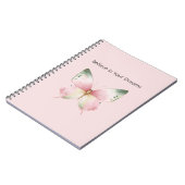 Green Pink White Mint Butterfly ノートブック (左側)