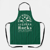 Green Pinstripe Meat Whisperer BBQ Apron エプロン (正面)