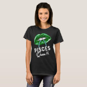 Green Pisces Queen Lips Chain Zodiac St Patricks D Tシャツ (正面フル)