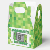 Green Pixel Birthday Favor Box フェイバーボックス (オープン)