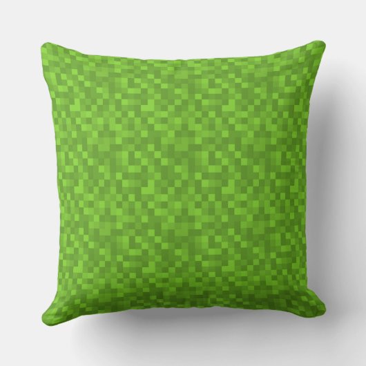 Green Pixel Pattern Retro 8-Bit Gaming クッション (裏面)
