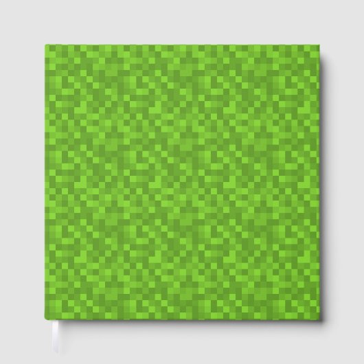 Green Pixel Pattern Retro 8-Bit Gaming ゲストブック (正面)