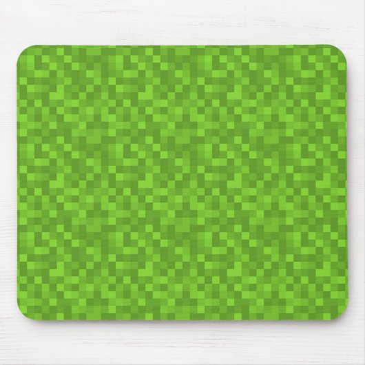 Green Pixel Pattern Retro 8-Bit Gaming マウスパッド (正面)