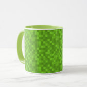 Green Pixel Pattern Retro 8-Bit Gaming マグカップ (正面左)