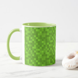 Green Pixel Pattern Retro 8-Bit Gaming マグカップ