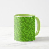 Green Pixel Pattern Retro 8-Bit Gaming マグカップ (正面右)