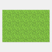 Green Pixel Pattern Retro 8-Bit Gaming ラッピングペーパーシート (正面2)