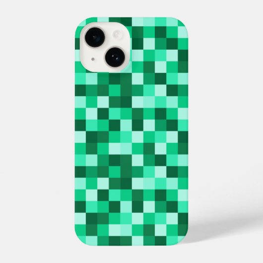 Green Pixels Cell Phone Case Minecraft Print iPhoneケース (裏面)