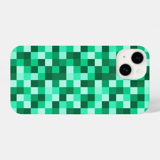 Green Pixels Cell Phone Case Minecraft Print iPhoneケース (裏面横)
