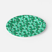 Green Pixels Gift Tag, Minecraft Inspired Print ペーパープレート (アングル)