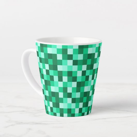 Green Pixels Micraft Inspired Mug Cup カフェラテマグ (左アングル)