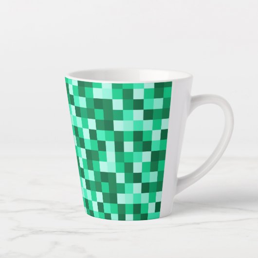 Green Pixels Micraft Inspired Mug Cup カフェラテマグ (右)