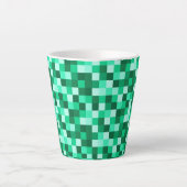 Green Pixels Micraft Inspired Mug Cup カフェラテマグ (正面)